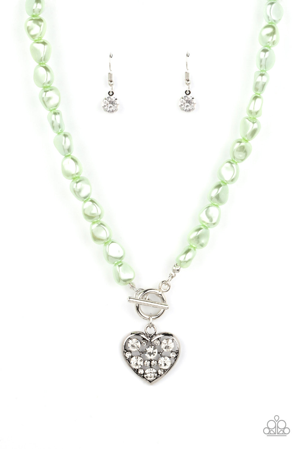 Paparazzi Color Me Smitten - Green Heart Necklace -Paparazzi Jewelry Images 