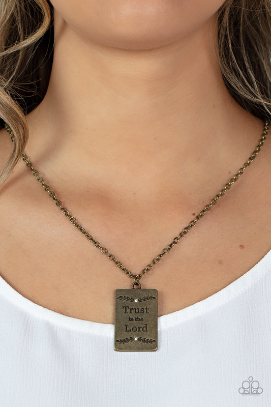 Paparazzi All About Trust - Brass Necklace