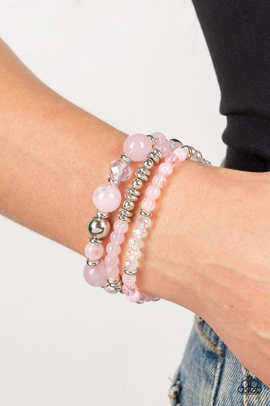 Paparazzi Shoreside Stroll - Pink Bracelet -Paparazzi Jewelry Images 