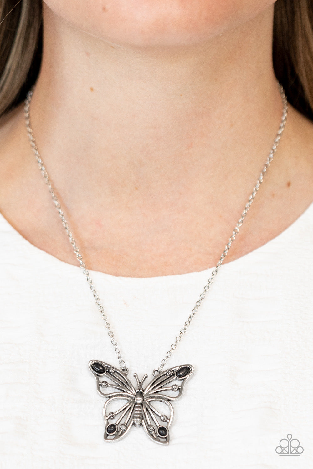 Paparazzi Badlands Butterfly - Black Necklace - A Finishing Touch Jewelry