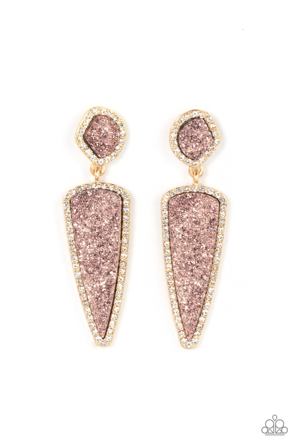 Paparazzi Druzy Desire - Gold Earrings