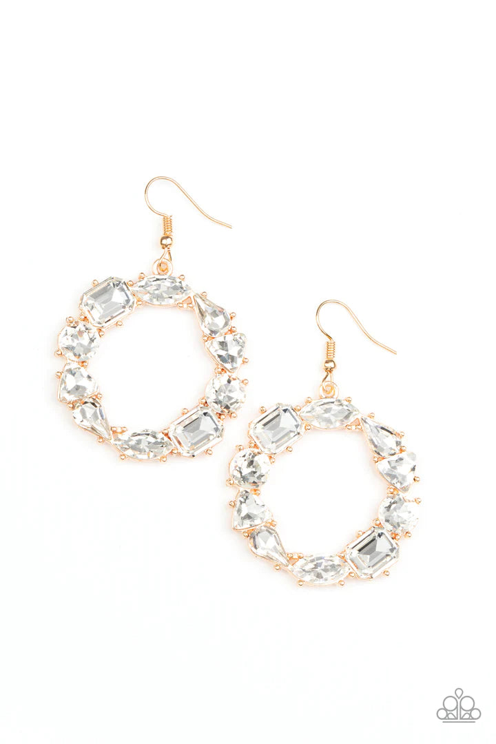 Paparazzi Glowing In Circles - Gold Earrings