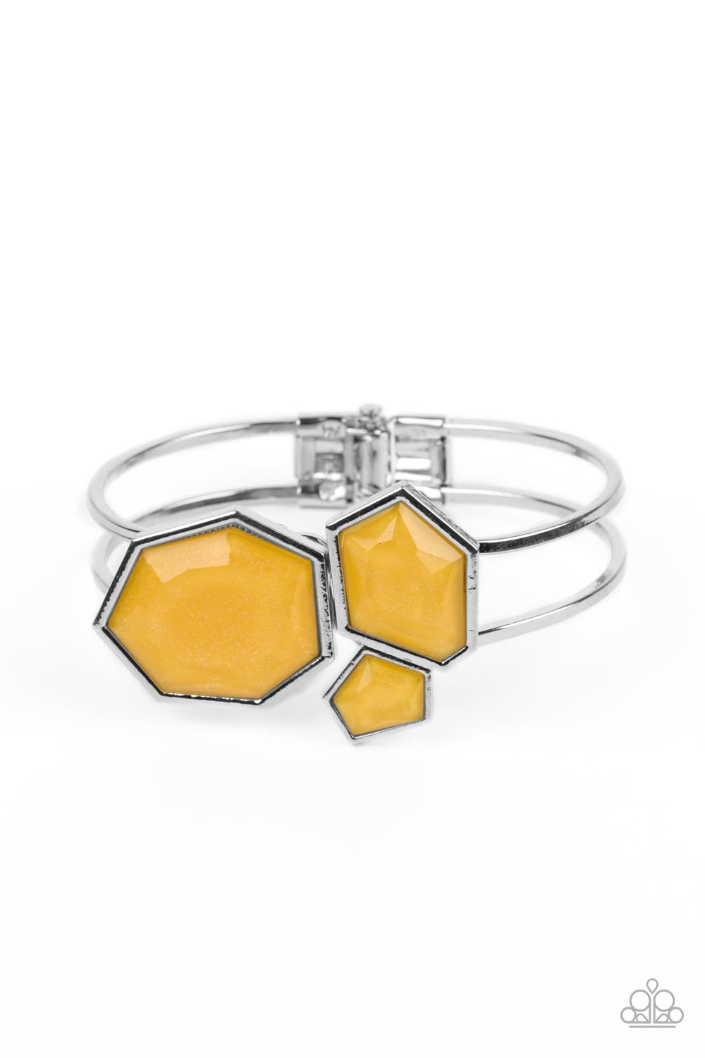 Paparazzi Tourist TRAPEZOID - Yellow Bracelet -Paparazzi Jewelry Images 