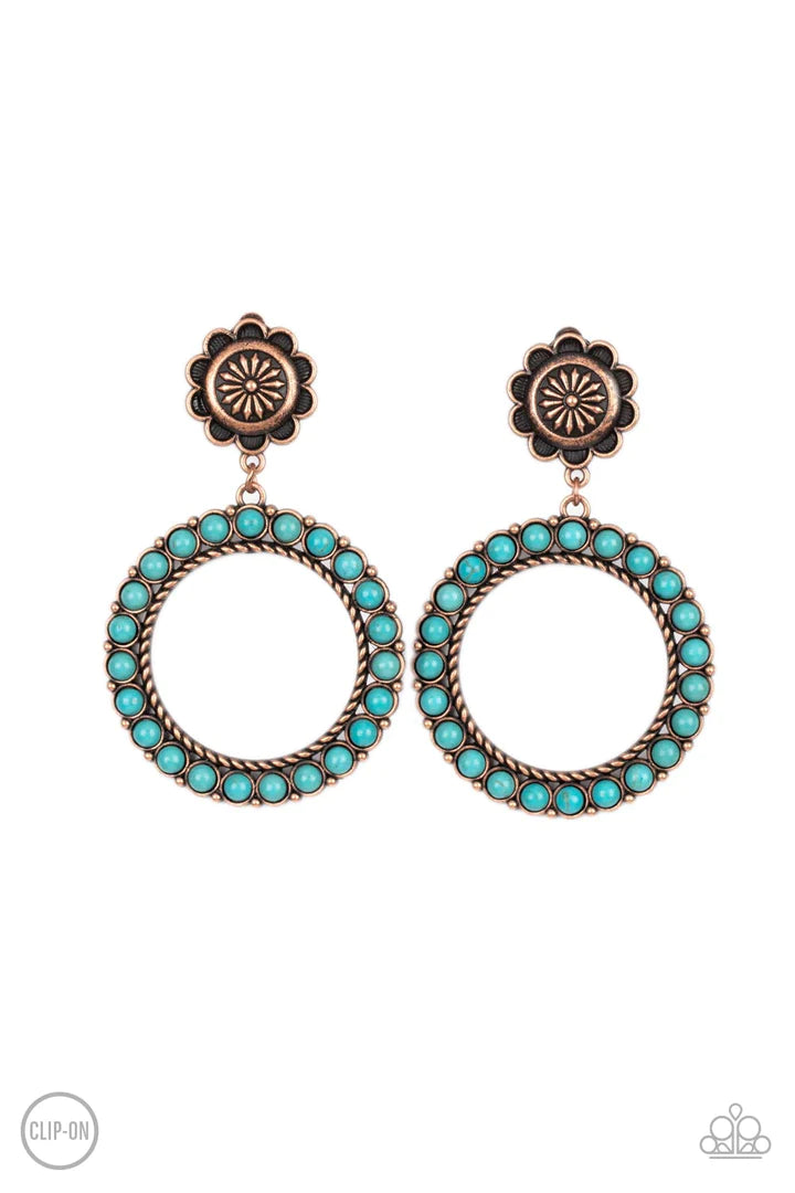 Paparazzi Playfully Prairie - Copper Earring