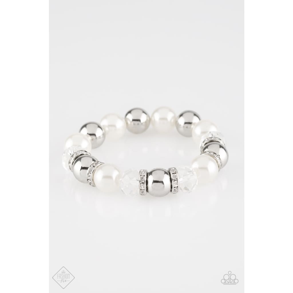 Paparazzi Camera Chic - White Bracelet - A Finishing Touch 