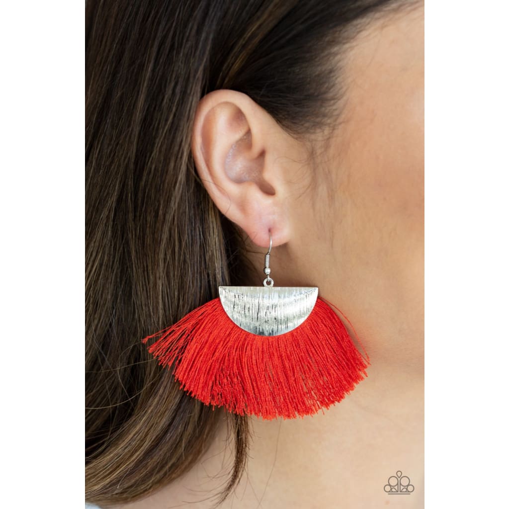 Paparazzi Fox Trap - Red Fringe Earrings Paparazzi Accessories are all Lead Free and Nickel Free. Interested in becoming a Paparazzi Accessories Consultant? Learn how to make money selling Paparazzi jewelry and accessories. Be a Paparazzi Consultant. A Finishing Touch Jewelry Boutique