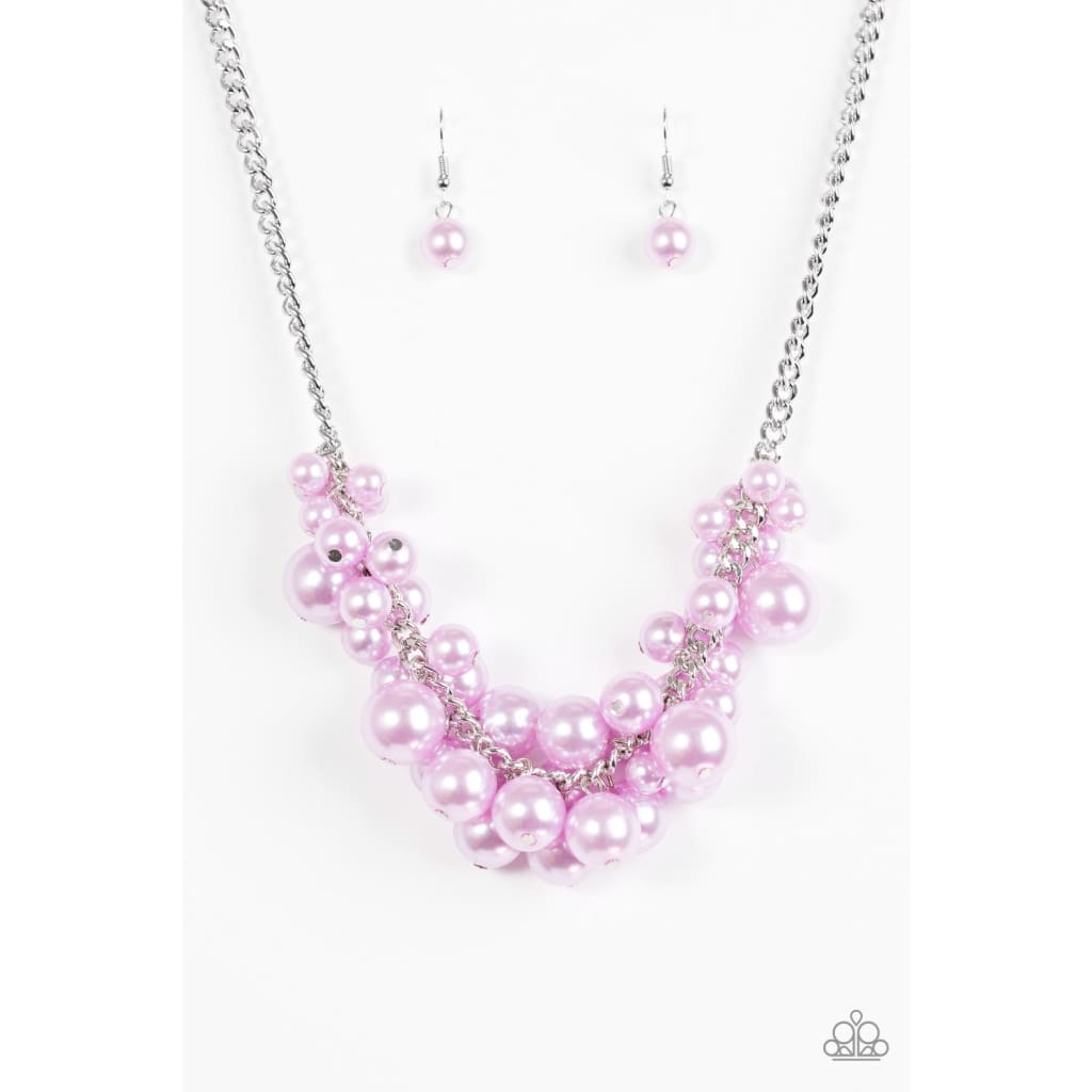 Paparazzi Glam Queen - Purple Pearl Necklace - A Finishing Touch 