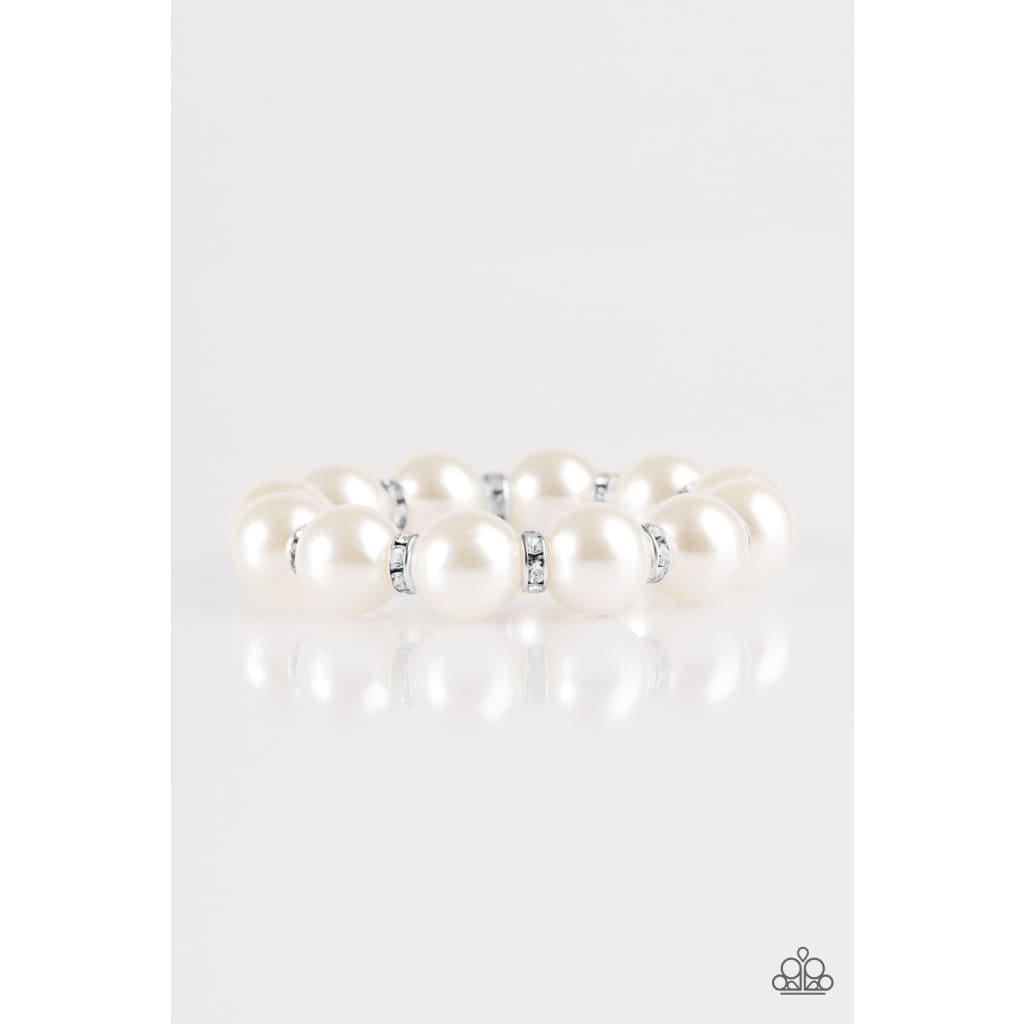 Paparazzi Here Comes The BRIDESMAID - White Bracelet - A Finishing Touch 