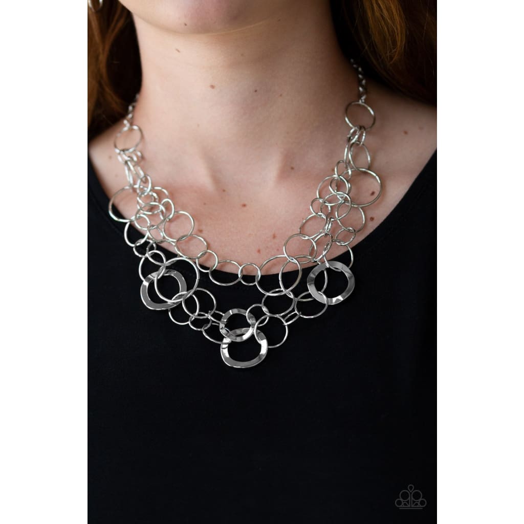 Paparazzi Main Street Mechanics - Silver Necklaces - A Finishing Touch 