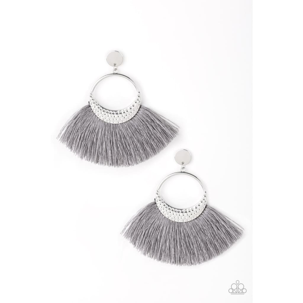 Paparazzi Spartan Spirit - Silver Tassel Earrings - A Finishing Touch 