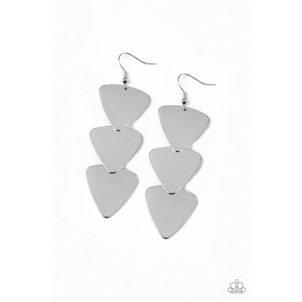 Paparazzi Terra Trek - Silver Earrings - A Finishing Touch 