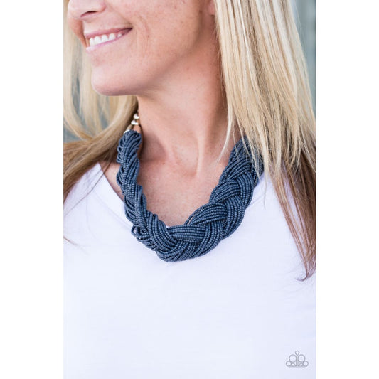 Paparazzi The Great Outback - Blue Necklace - Seed Bead Necklace Paparazzi jewelry images