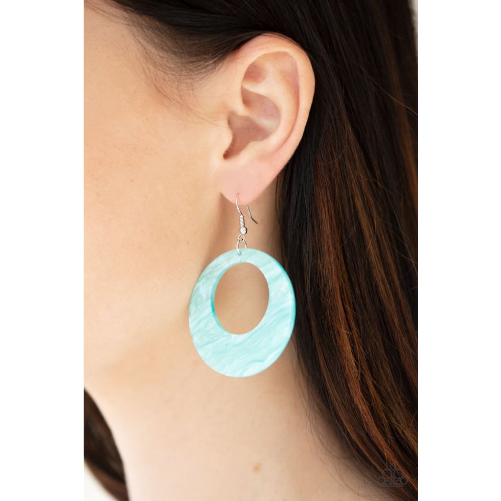 Paparazzi Tropical Trailblazer - Blue Earrings - A Finishing Touch 